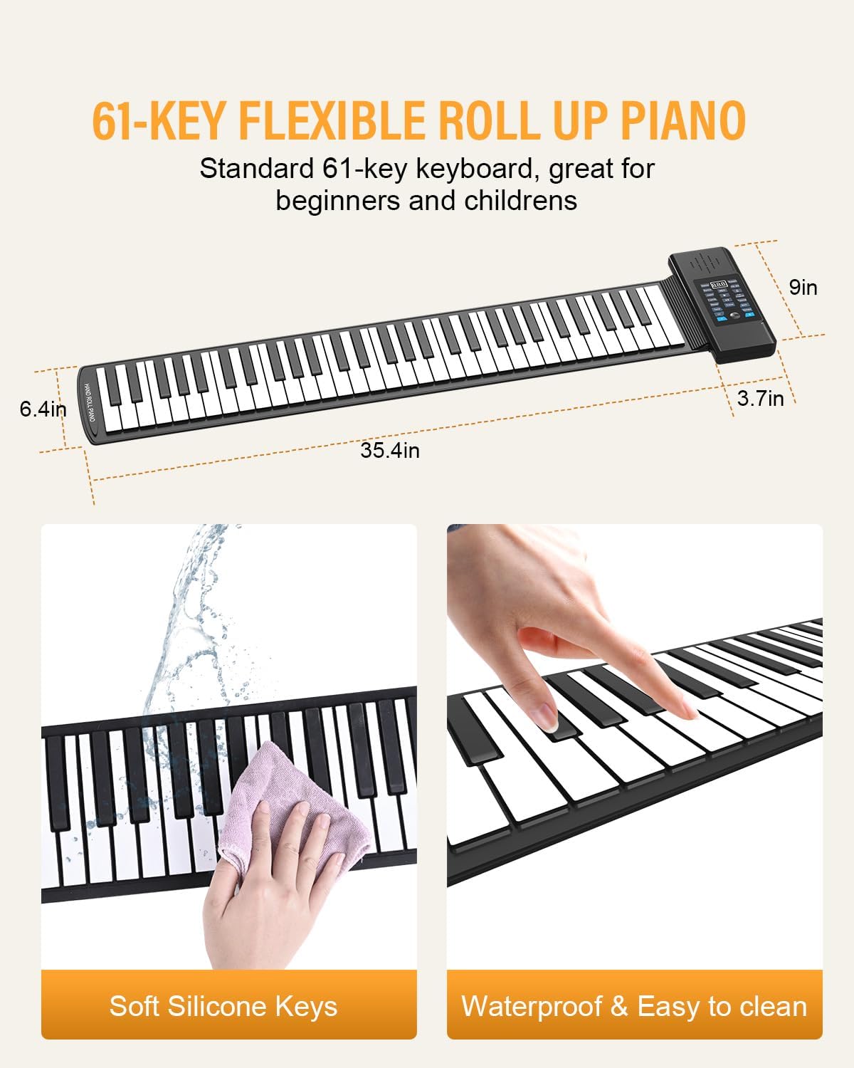 Portable 61-Key Roll-Up Piano™